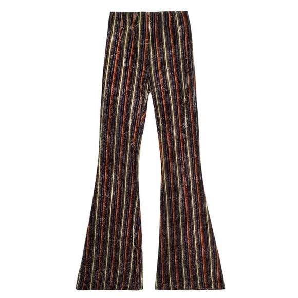 Urban Outfitters Pants - URBAN OUTFITTERS VELVET STRIPE FLARE PANTS FALL BOHO FAVORITE FIERCE SIZE XS